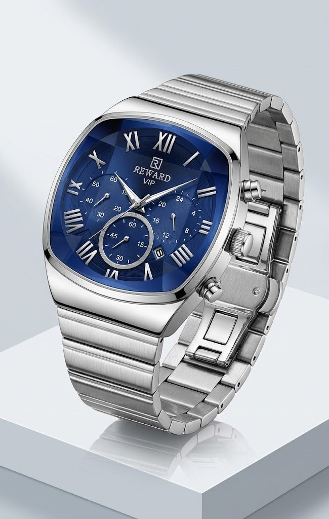 REWARD VIP Royal Blue Prestige Chronograph —  Luxury Silver Edition