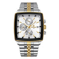 Reward Luxury Two-Tone Square Chronograph Watch – Gold & Silver